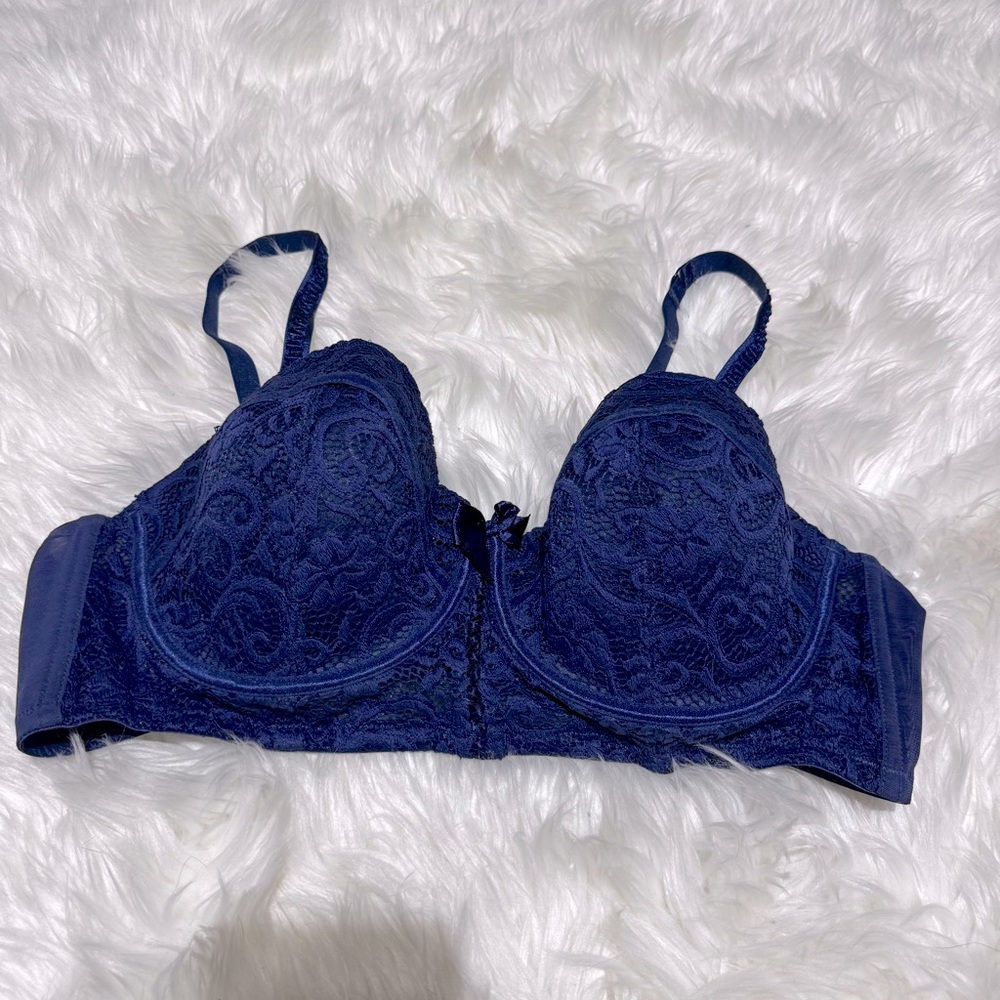 Adore Me Navy Blue Lace Underwire Bra